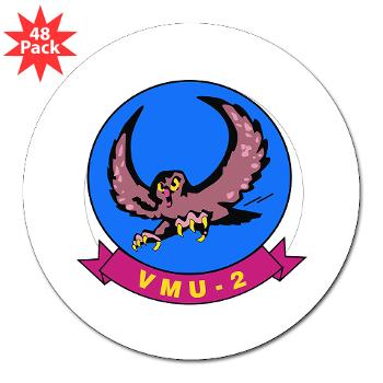 MUAVS2 - M01 - 01 - Marine Unmanned Aerial Vehicle Squadron 2 (VMU-2) - 3" Lapel Sticker (48 pk) - Click Image to Close